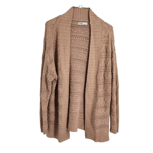 Sonoma Open Front Knit Tan Cardigan Sweater Womens Size Large L - Picture 1 of 4